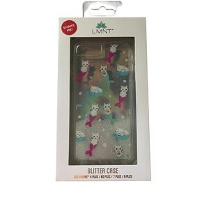 Glitter Case for iPhone with Pink and Blue Mermaids